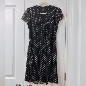 JBS Petite Navy Blue with White Dots Dress - Size 8 Petite - NWOT